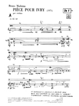 Pièce pour Ivry 1971 - Bruno Maderna - Partition - Violon